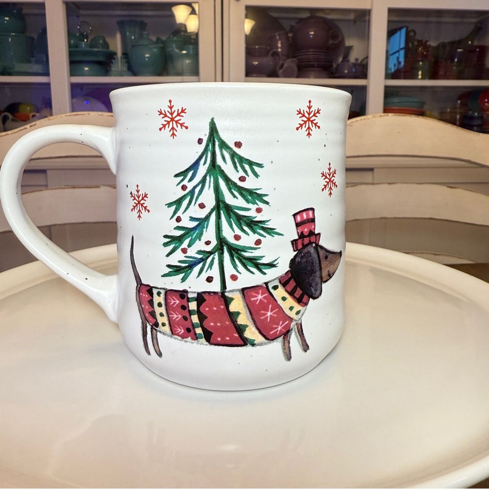 Festive Dachshund Christmas Mug